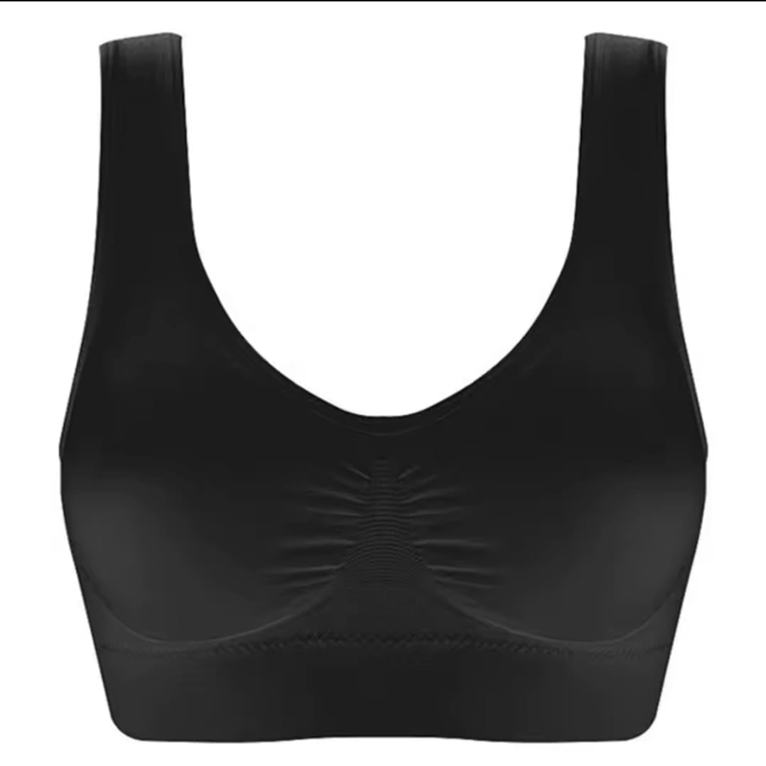 Sujetador deportiva sin costuras beige y negro XL/XXL