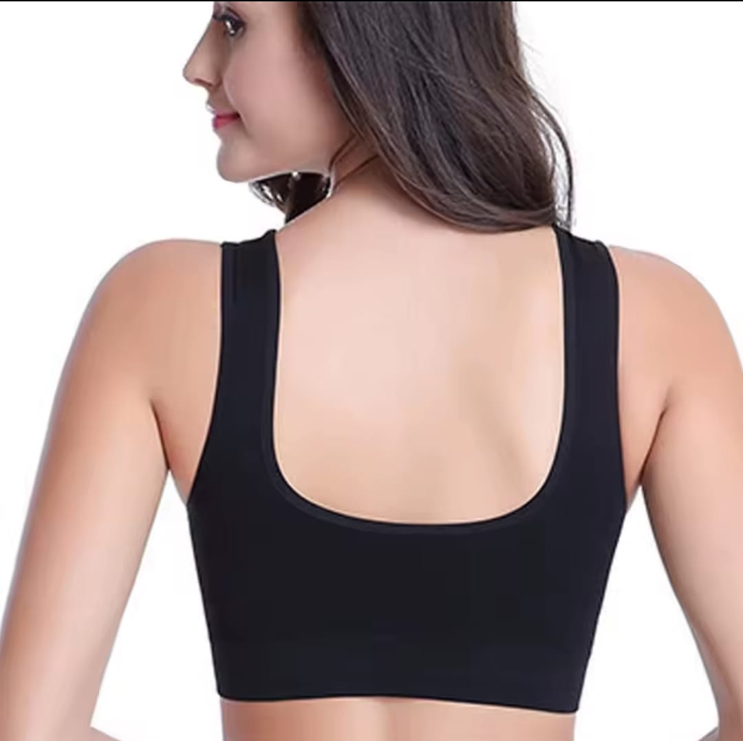 Sujetador deportiva sin costuras beige y negro XL/XXL