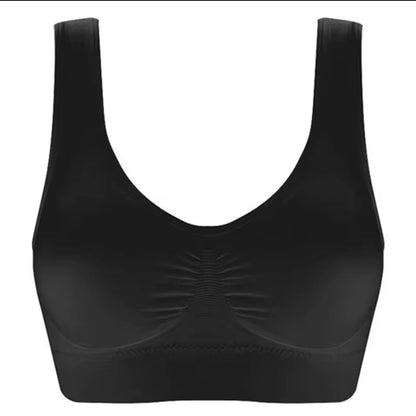 Sujetador deportiva sin costuras beige y negro XL/XXL