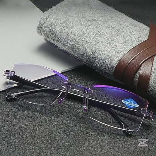 Pack de gafas antirayos azules multifocales + mas funda de cuero