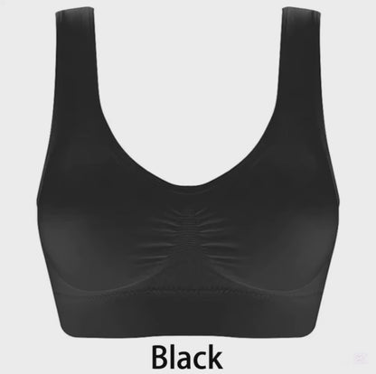 Sujetador deportiva sin costuras negro XL/XXL